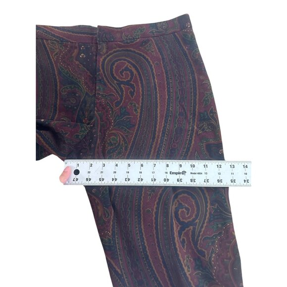 Vintage Ralph Lauren Velour Paisley Pants Womens Size 12 Wimsigoth Grunge 90s - Picture 10 of 16